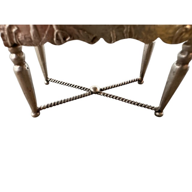 The 1887 Hooikaas Silver Drop-Leaf Miniature Table For Sale - Image 11 of 15