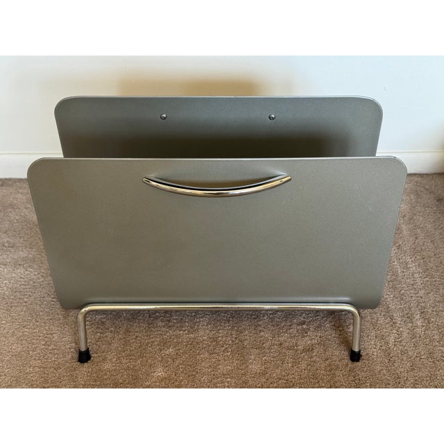 Mid Century Bent Steel Magazine Rack For Sale - Image 12 of 12