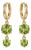 Peridot Graduated Double Drop 18k Gold Plated Huggies, August Birthstone Earrings - A Pair For Sale