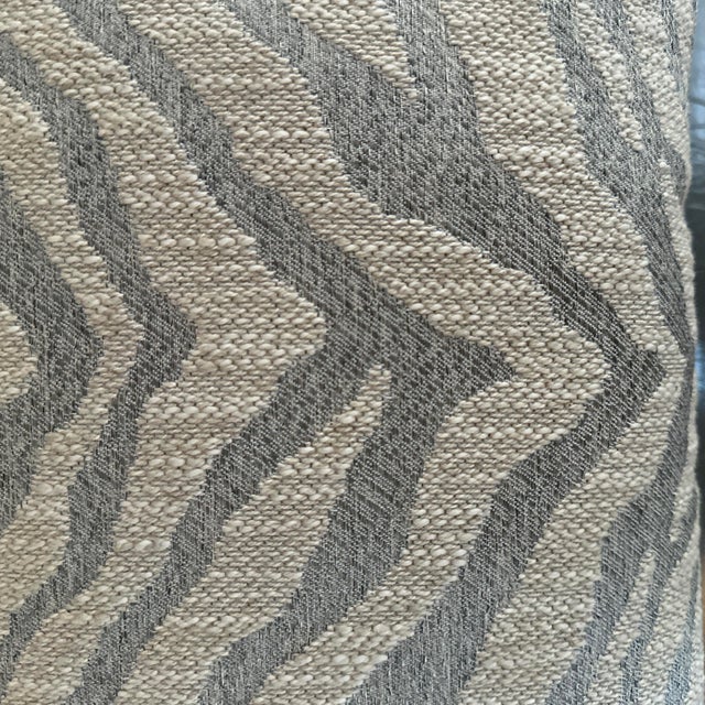 Handcrafted decorative pillow case, double sided beige and silver zebra animal print on cotton fabric, 14”X20”. Invisible...