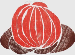 1980s Abstract Woodcut Composition by Carel Visser