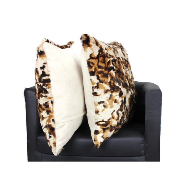 Animal Skin Vintage Real Fur Cowhide Pillow For Sale - Image 7 of 12