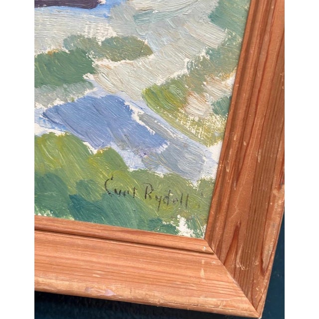 Curt Rydell, Coastal Landscape, 1950s, Oil Painting on Panel, Framed For Sale - Image 15 of 18