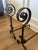 Rare 1800s Blacksmith Hand Forged Wrought Iron Andirons 20" Tall For Sale - Image 4 of 4