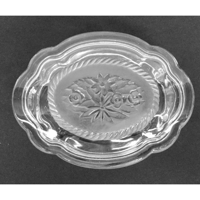 Beautiful Trinket Dish with rose carved cover. Flawless and sexy. Signed on the bottom. Cristalli Di Censo Italia.