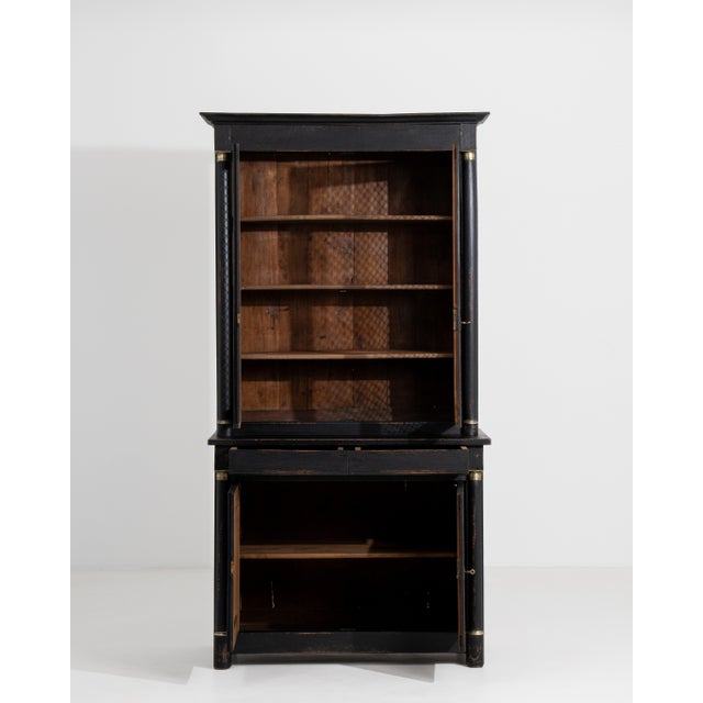 French Black Patinated Louis Philippe Cabinet with Mesh Screen Doors, Antique, France, 19th Century For Sale - Image 3 of 3