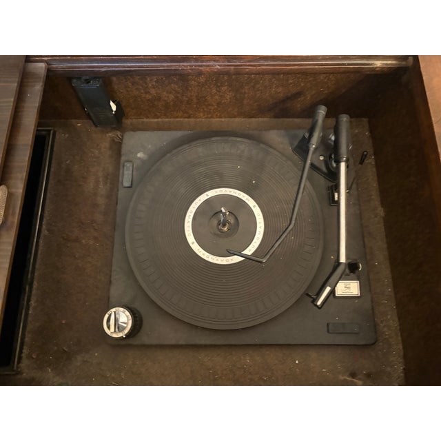 Magnavox console stereo radio both items work mid-century dark wood very pretty can be used as a cupboard or storage...