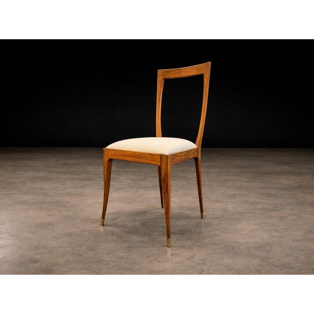 Set of Six Sculptural Dining Chairs in Caviuna & Bouclé by Giuseppe Scapinelli, Brazil, 1950s For Sale - Image 16 of 16