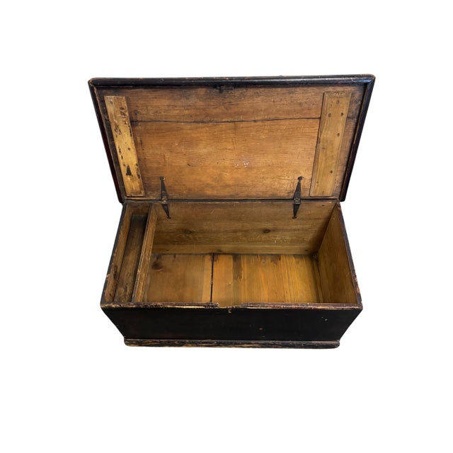 19th Century English Pine Ebonized Blanket Chest For Sale - Image 10 of 12