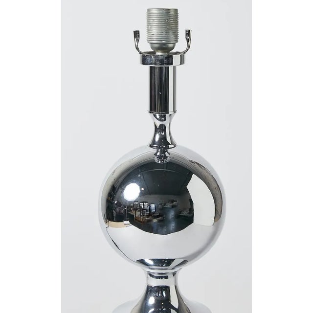 Mid-Century Modern Chromed Table Lamp in The Manner of Maison Barrier, France 1960