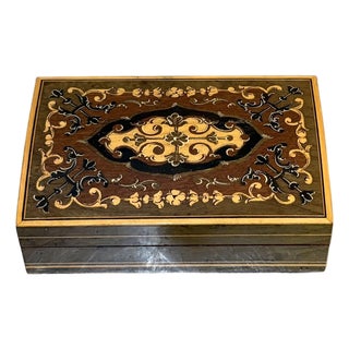 Italian Inlaid Wood Jewelry Box For Sale