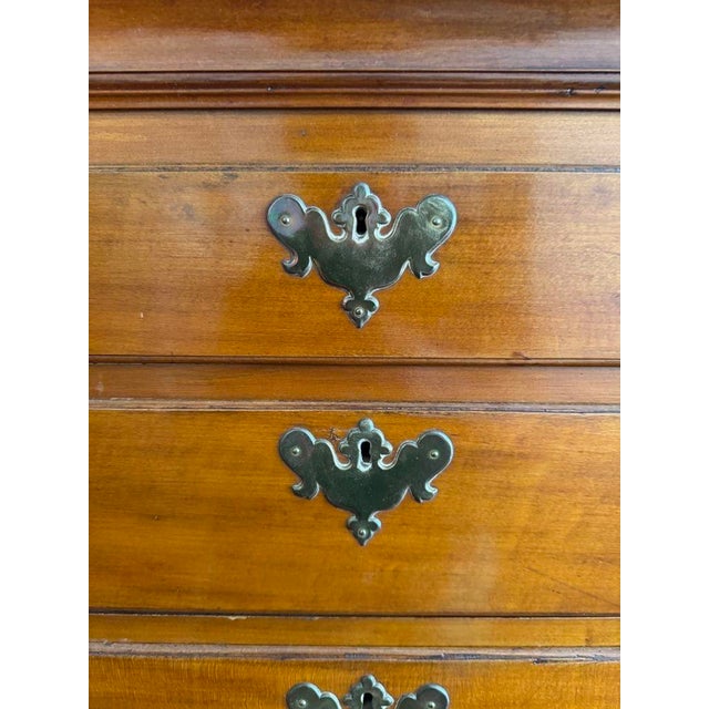 Brown 18th C. Queen Anne Cherry High Boy With Fan Carved Panel For Sale - Image 8 of 10