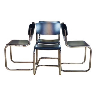 Black S43 Cantilever Chairs by Mart Stam & Marcel Breuer for Thonet, 2010s, Set of 4 For Sale