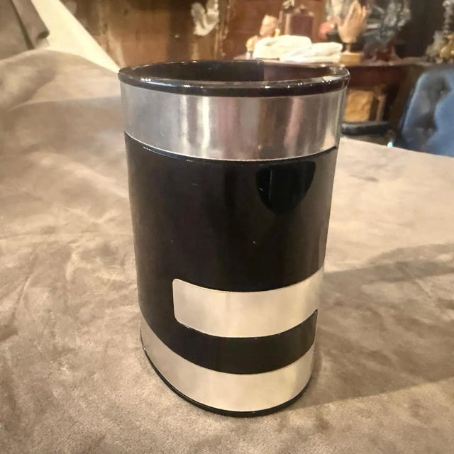 Fendi 21st Century Black and Silver Bangle Bracelet the Fendista by Fendi Rome For Sale - Image 4 of 14