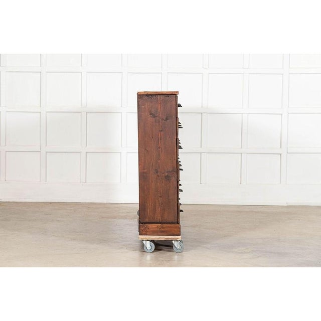 Wood Large French Fruitwood Workshop Bank in Pine, 1920 For Sale - Image 7 of 14