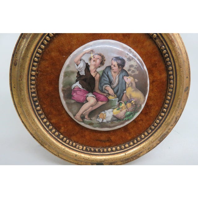 French Round Porcelain Cameo in Frame Wall Art For Sale - Image 12 of 12