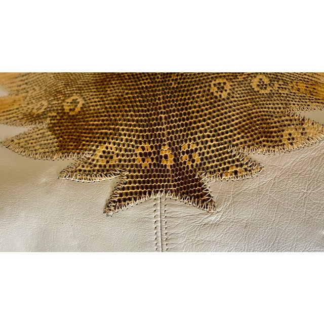 Metal Palizzo 80s Large Leather Snakeskin Inlay Clutch For Sale - Image 7 of 11