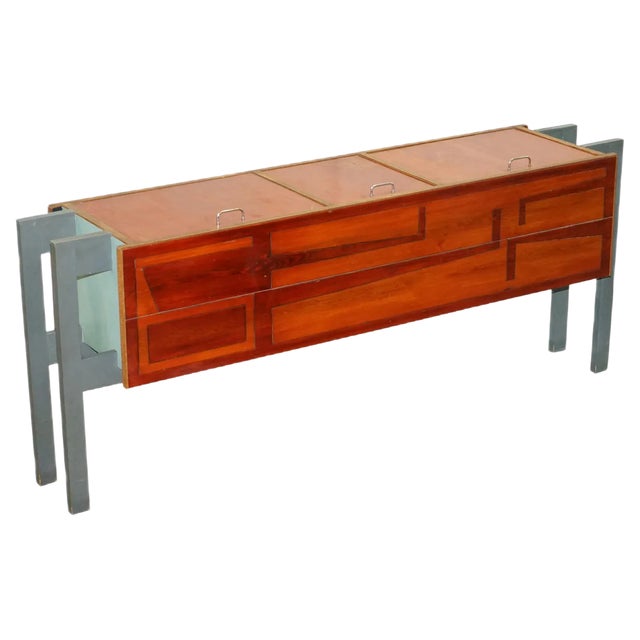 Modern Custom Made Sideboard with Upwards Opening Doors For Sale