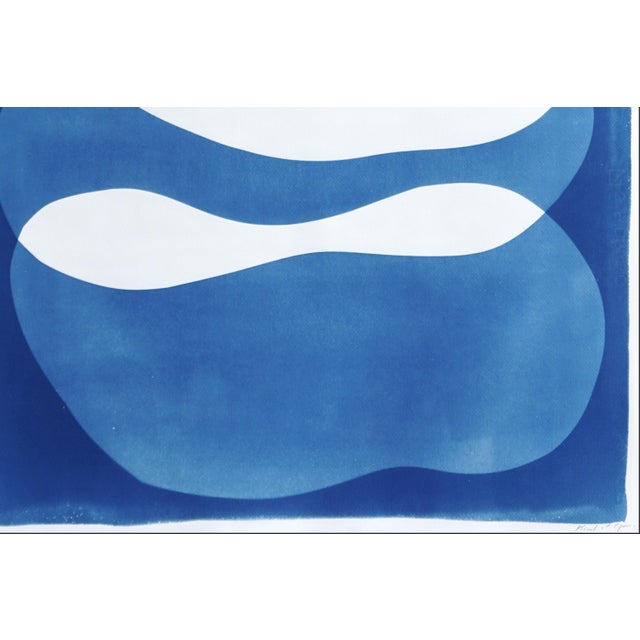 2025, Minimalist Unique Cyanotype, Large Diptych of 