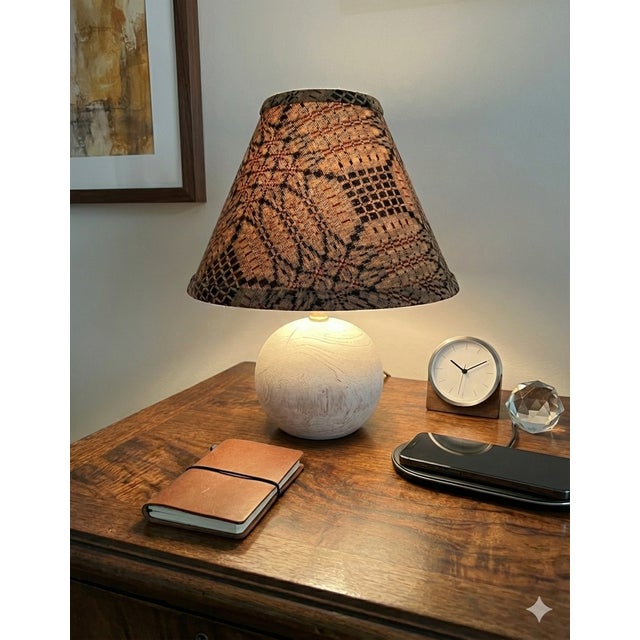 Newly rewired vintage mini lamp featuring a unique heavily textured finish designed to evoke the appearance of ancient...