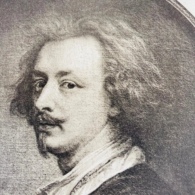 Victorian Mid 1800s Antique Etching Van Dyck Self Portrait For Sale - Image 3 of 11