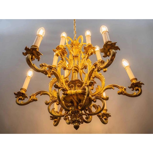Large Bronze Chandelier from Maison Lucien Gau, Paris For Sale - Image 6 of 18