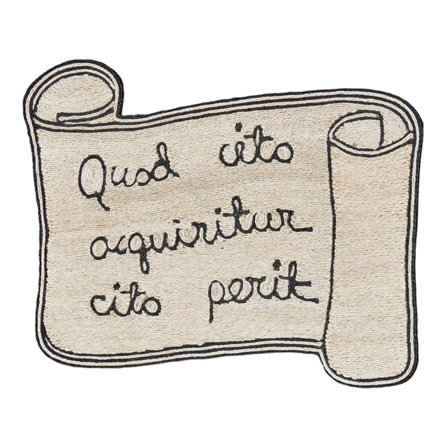 Schumacher X Charlap Hyman & Herrero Proverbio Rug in Natural & Black For Sale