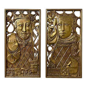 Vintage Syroco King & Queen Wall Plaques - Set of 2