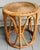 Mid Century Small Round Drum Bamboo Wicker Top Accent Table For Sale - Image 6 of 8