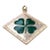 Antique 14k Rose Gold Enamel Four Leaf Clover Charm Pendant For Sale - Image 4 of 8