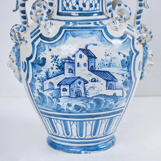 Blue Charming Faience Covered Jars - A Pair For Sale - Image 8 of 10