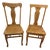 Pair of Antique Arts & Crafts Mission Quarter-Sawn Tiger Oak Dining Chairs With Embossed Leather Seats For Sale