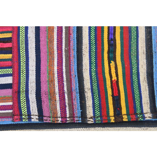 1970s Vintage Turkish Oushak Handmade Wool Cotton Pink Kilim Area Rug For Sale - Image 5 of 11