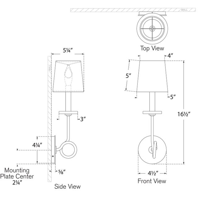Symmetric Twist Single Sconce in Polished Nickel with Linen Shade Designer: Chapman & Myers Finish: Polished Nickel...