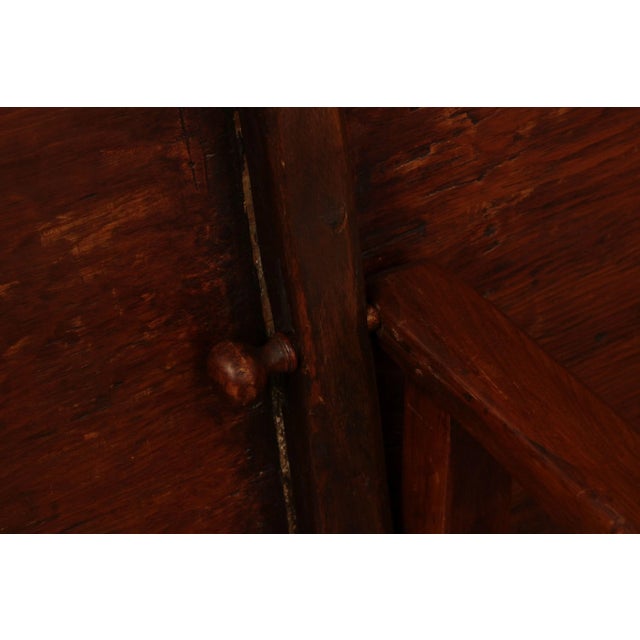 Cinnamon 19th Century Primitive Pine Hutch Dining Table For Sale - Image 8 of 13