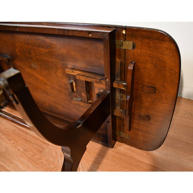 1930 Heritage Henredon English Regency Mahogany & Leather Top Coffee Table For Sale - Image 17 of 17