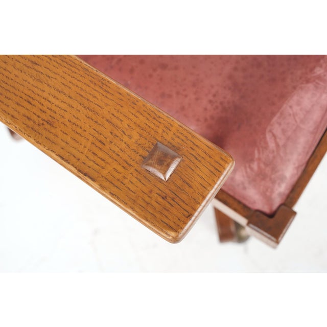 Stickley Vintage Stickley Arts & Crafts Oak & Leather Swivel Office Chair For Sale - Image 4 of 14