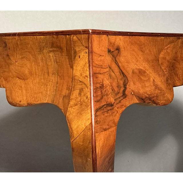 Brown Vintage Italian Patchwork Olive Burlwood Louis XV Style End Table With 1 Drawer For Sale - Image 8 of 12