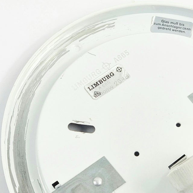 1970s Mid-Century Modern Glass Flush Mount/Ceiling Light From Limburg, Germany, 1970s For Sale - Image 9 of 9