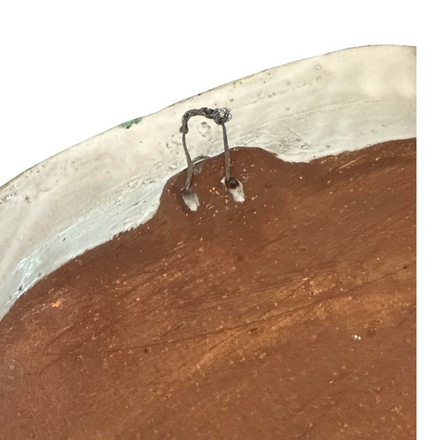 Ceramic Mid-Century French Vallauris Studio Pottery Floral Wall Platter by Thiry For Sale - Image 7 of 8