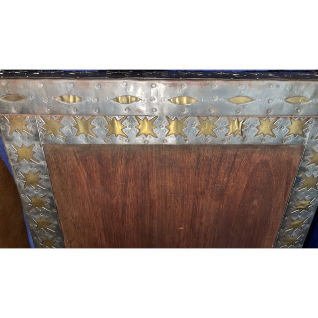 Mid-Century Modern Hardwood Buffet/Sideboard With Hammered Brass For Sale In Phoenix - Image 6 of 12