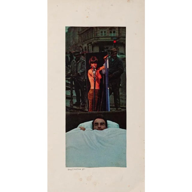 Dreaming is an original collage artwork applied on the cardboard realized by sergio barletta in 1975. Hand-signed on the...