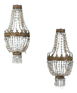 Hot Air Balloon Wall Lights in Sheet Metal and Glass, Set of 2