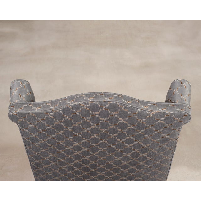Mid-Century English Georgian Wingback Upholstered Armchair For Sale - Image 9 of 17