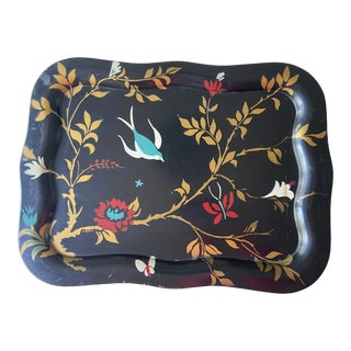 Antique Tole Painted Serving Tray For Sale