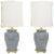Periwinkle Blue Vintage Glazed Urn-Form Table Lamps - a Pair For Sale