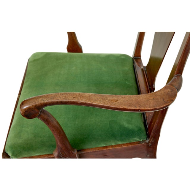 18th Century English Walnut Study Armchair, 1760 For Sale - Image 3 of 11