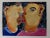 2020s “The Kiss” Abstract Double-Portrait Painting by Jesus Zamarron, Framed For Sale - Image 5 of 6