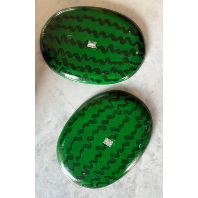 Vintage Handpainted Wood Watermelon Platter For Sale - Image 9 of 12