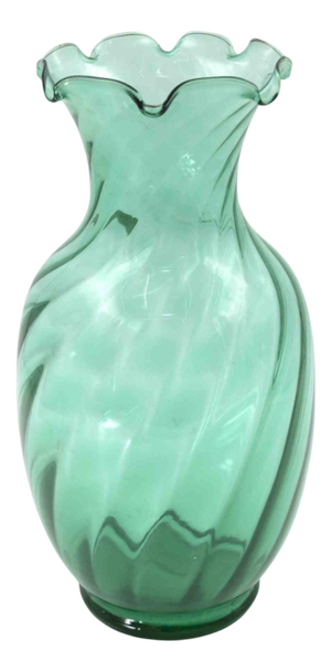 Vintage Green Crystal Vase by Vetro Vitt